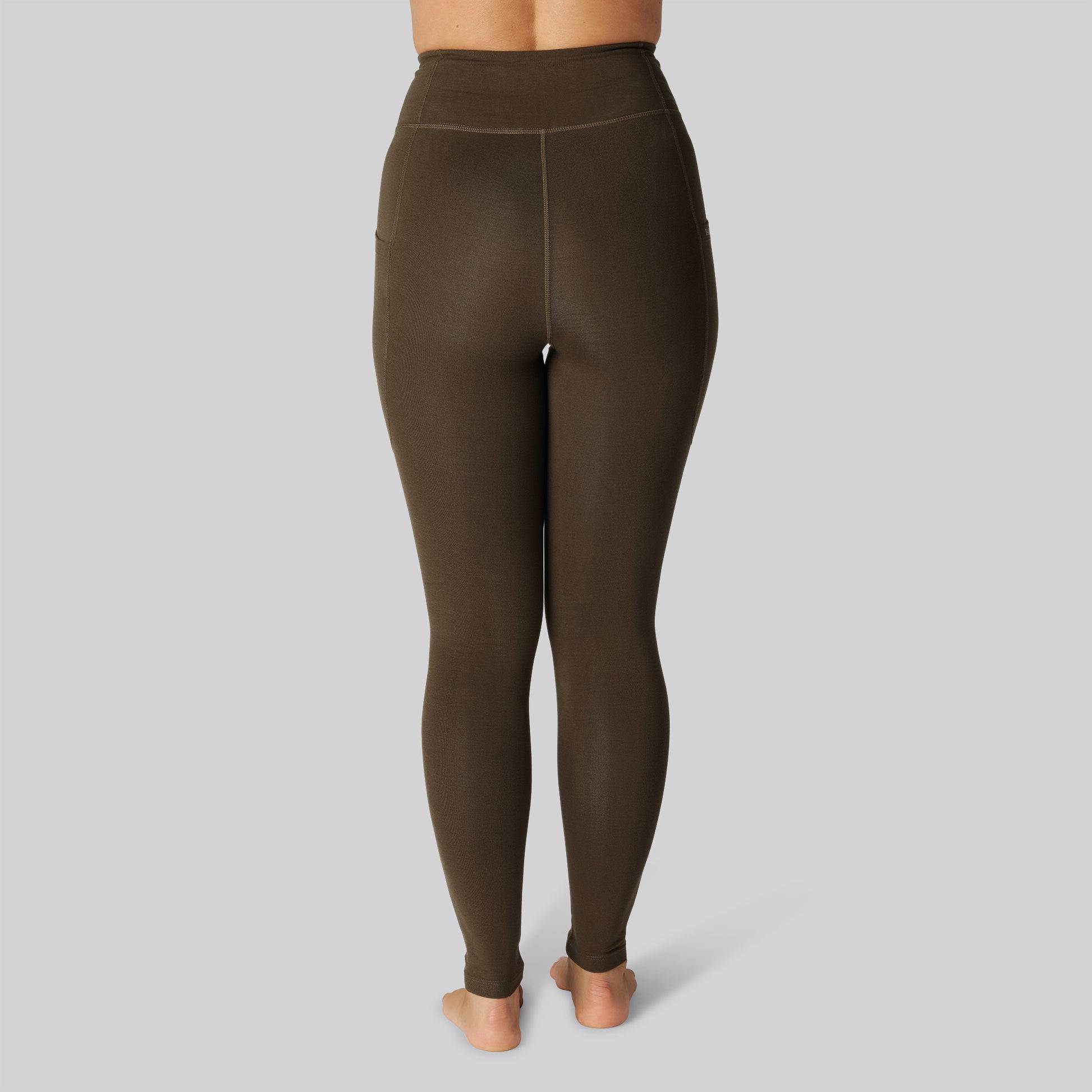 Bambus fitness tights i brun til damer