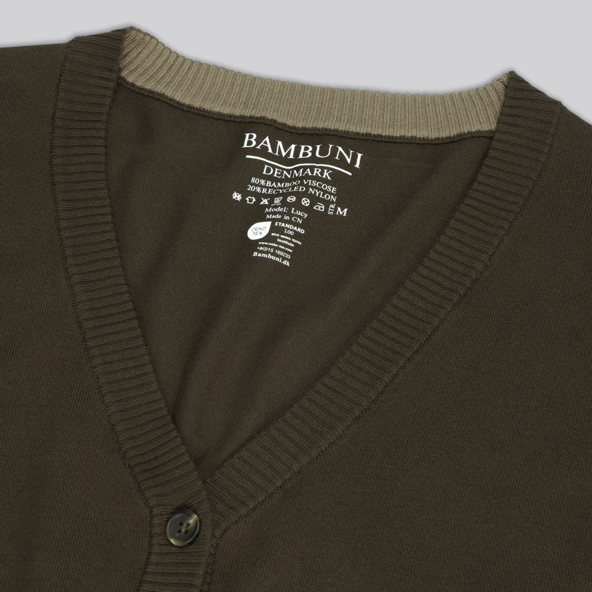 Bambus cardigan i brun til damer
