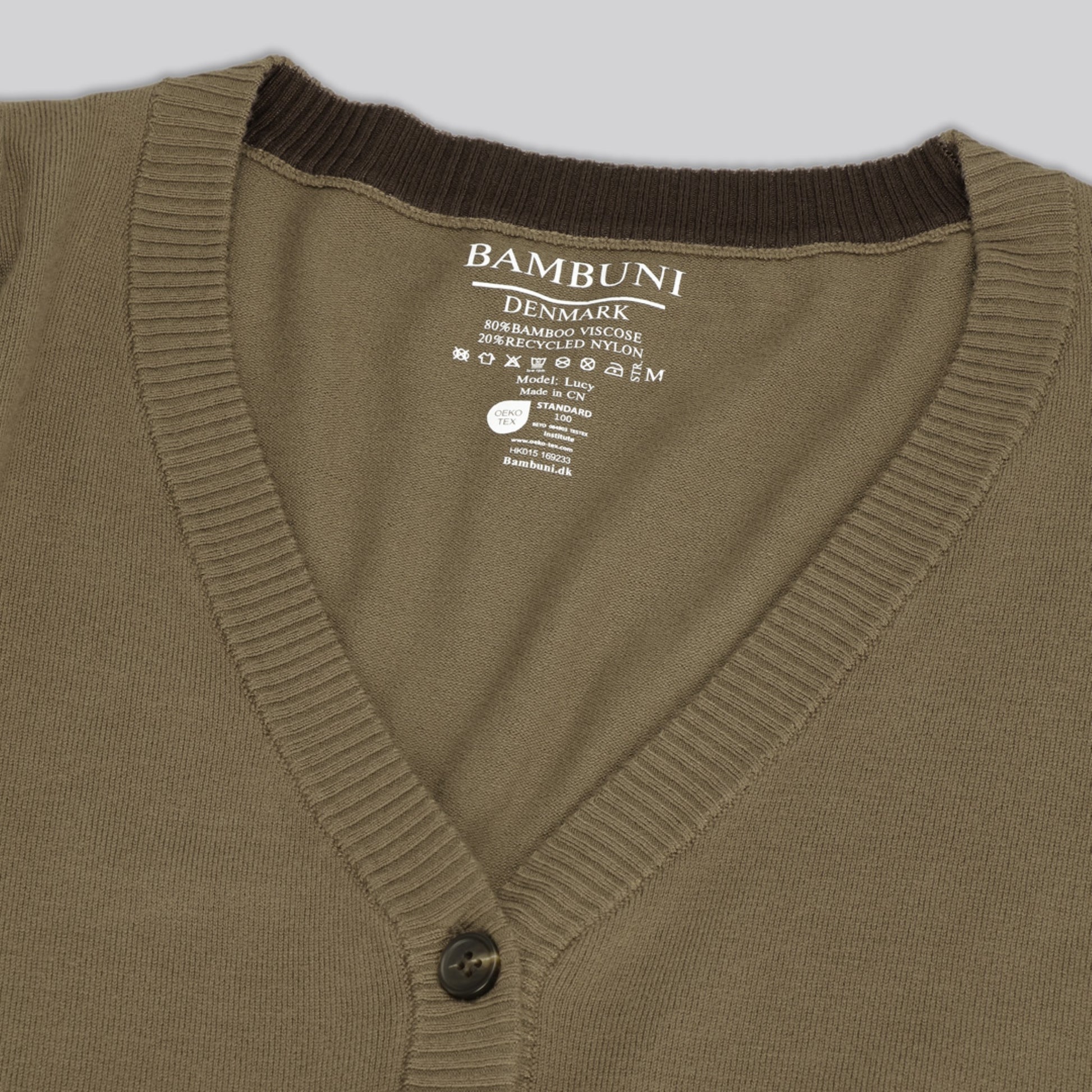 Bambus cardigan i sand til damer