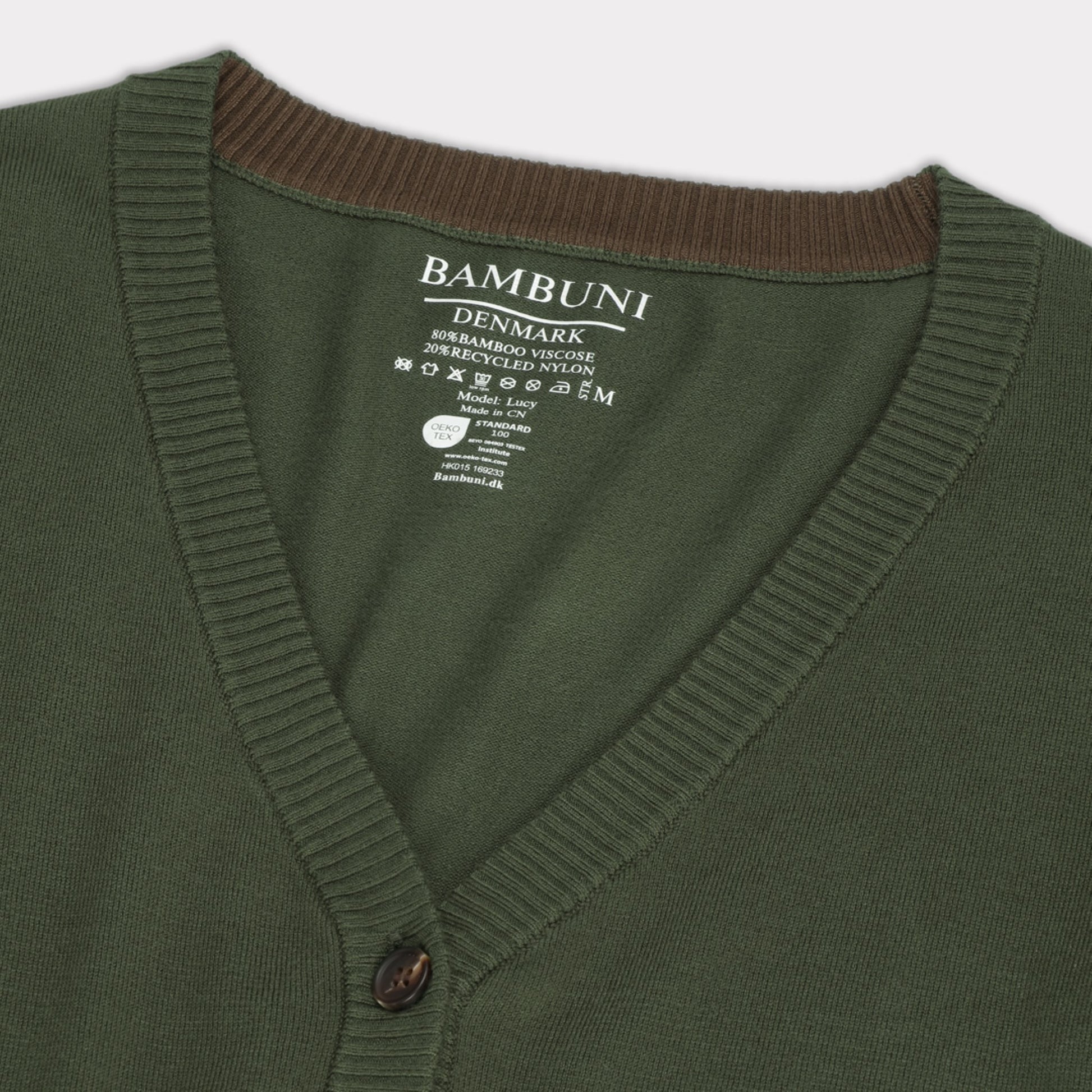Bambus cardigan i grøn til damer