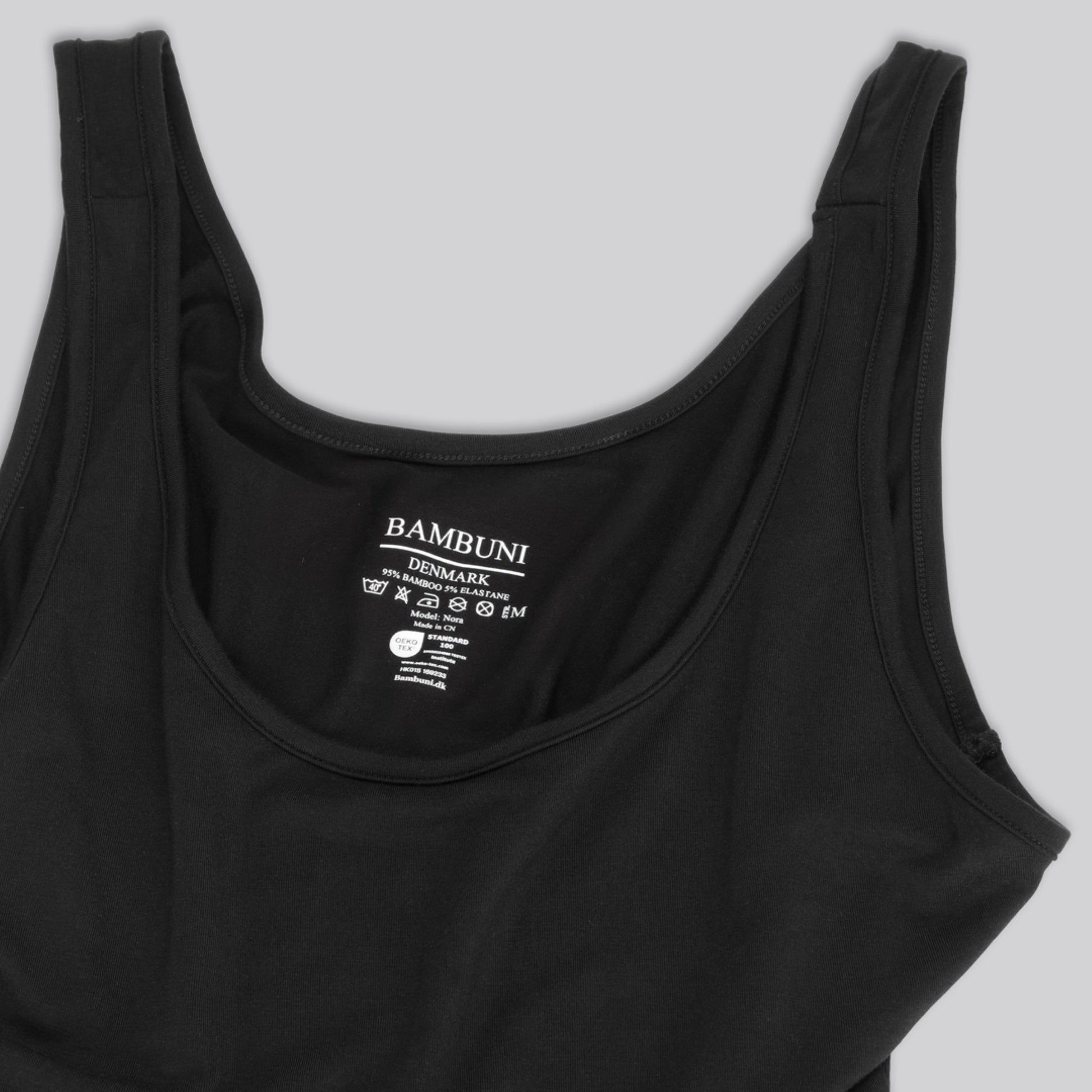 Bambus bodystocking i sort til damer