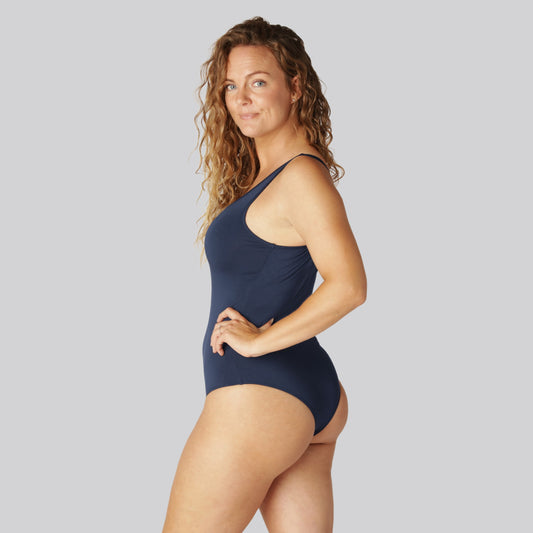 Bambus bodystocking i navy til damer