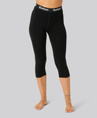 Bambus 3/4 leggings i sort til kvinder