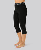 Bambus 3/4 leggings i sort til kvinder