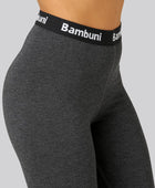 Bambus 3/4 leggings i koksgrå til kvinder
