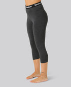 Bambus 3/4 leggings i koksgrå til kvinder