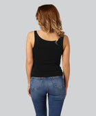 Bambus dame top i sort m. bred strop