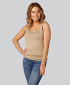 Bambus dame top i beige m. bred strop