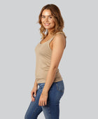 Bambus dame top i beige m. bred strop