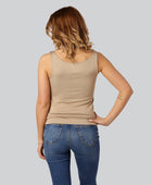 Bambus dame top i beige m. bred strop