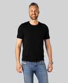 Bambus T-shirt O-hals i sort til mænd