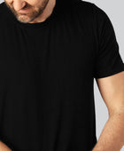 Bambus T-shirt O-hals i sort til mænd