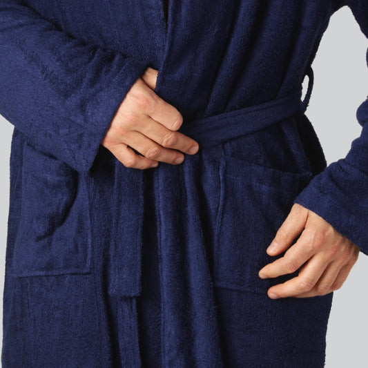 Bambus morgenkåbe i blå til mænd