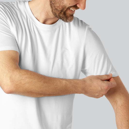 Bambus T-shirt O-hals i hvid til mænd