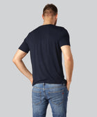 Bambus T-shirt O-hals i navy blå til mænd