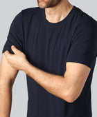 Bambus T-shirt O-hals i navy blå til mænd