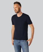 Bambus T-shirt V-hals i navy blå til mænd