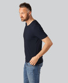 Bambus T-shirt V-hals i navy blå til mænd