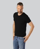 Bambus T-shirt V-hals i sort til mænd