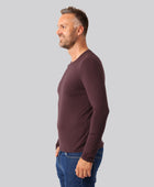 Bambuni bambus langærmet t-shirt bordeaux mænd