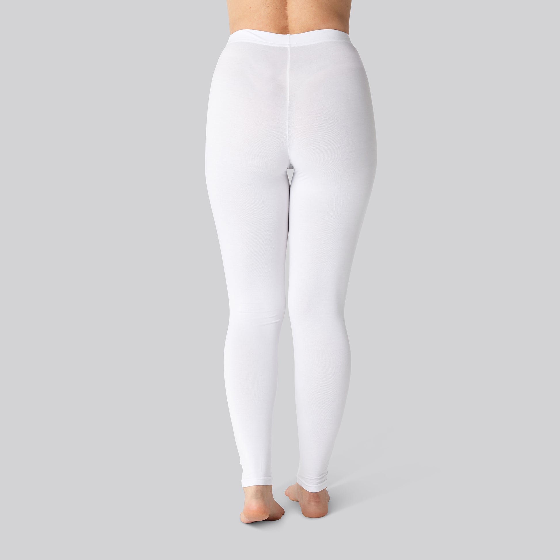 Bambus leggings m. skjult elastik i hvid til damer