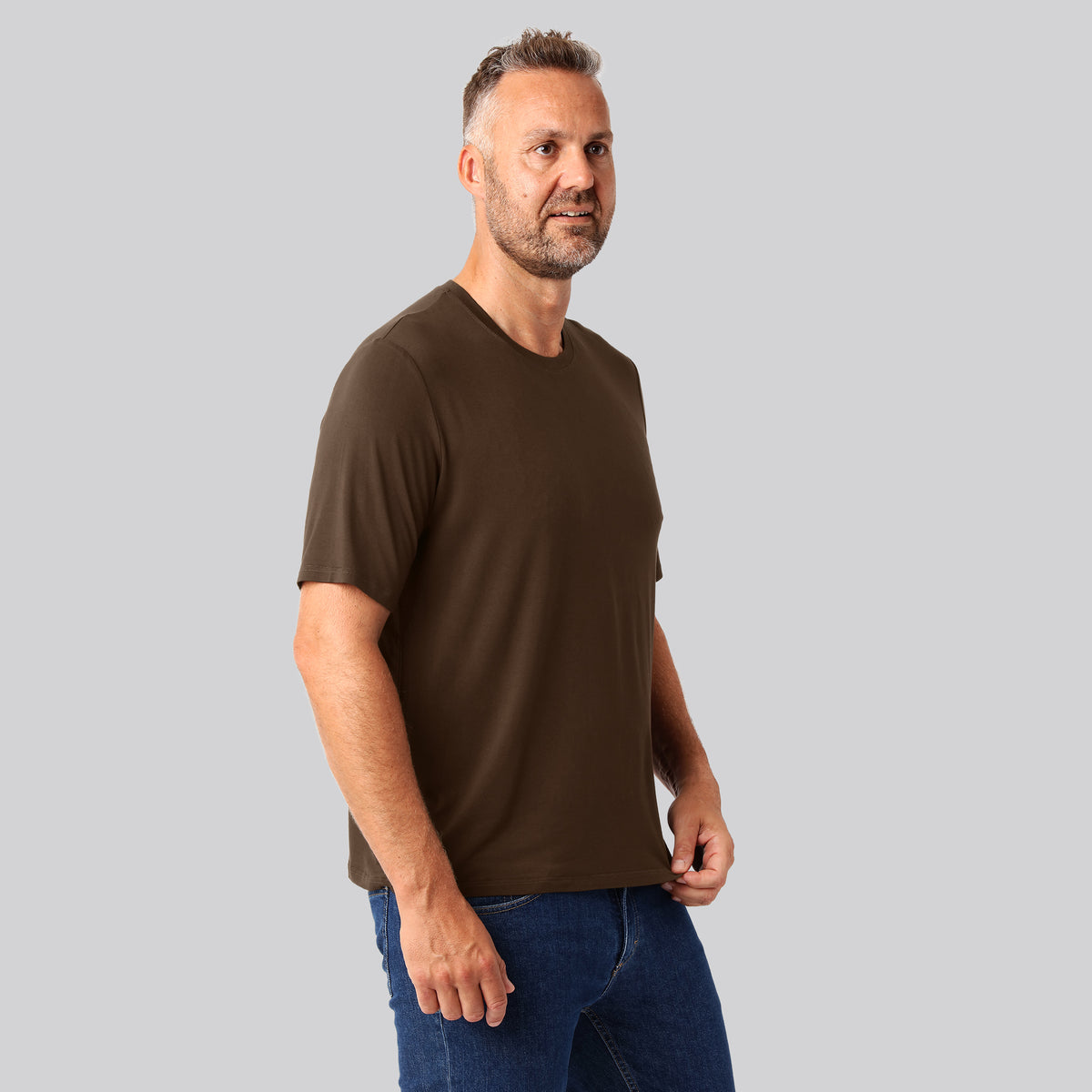 Bambuni bambus oversize t-shirt brun mænd