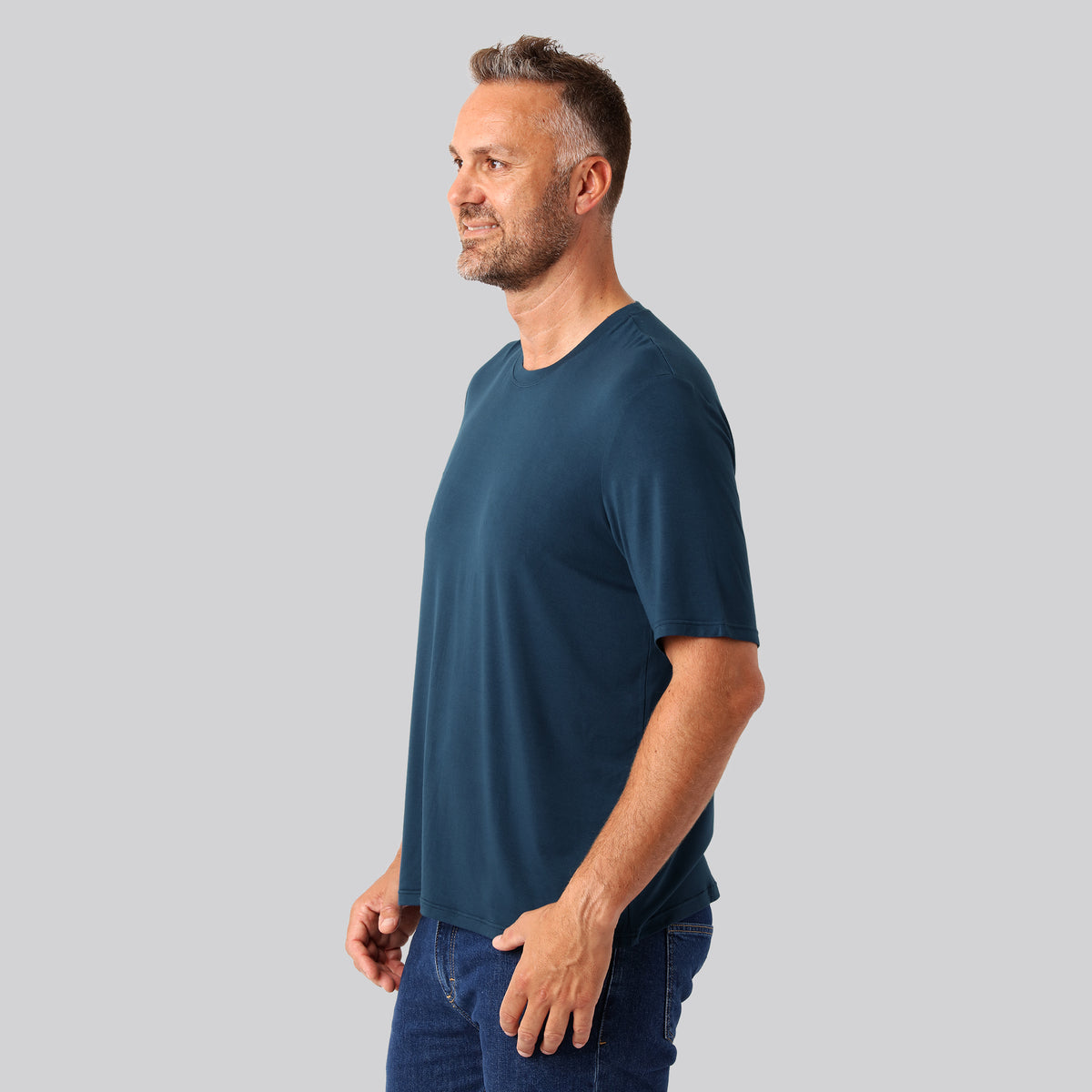 Bambuni bambus oversize t-shirt petroleumsblå mand