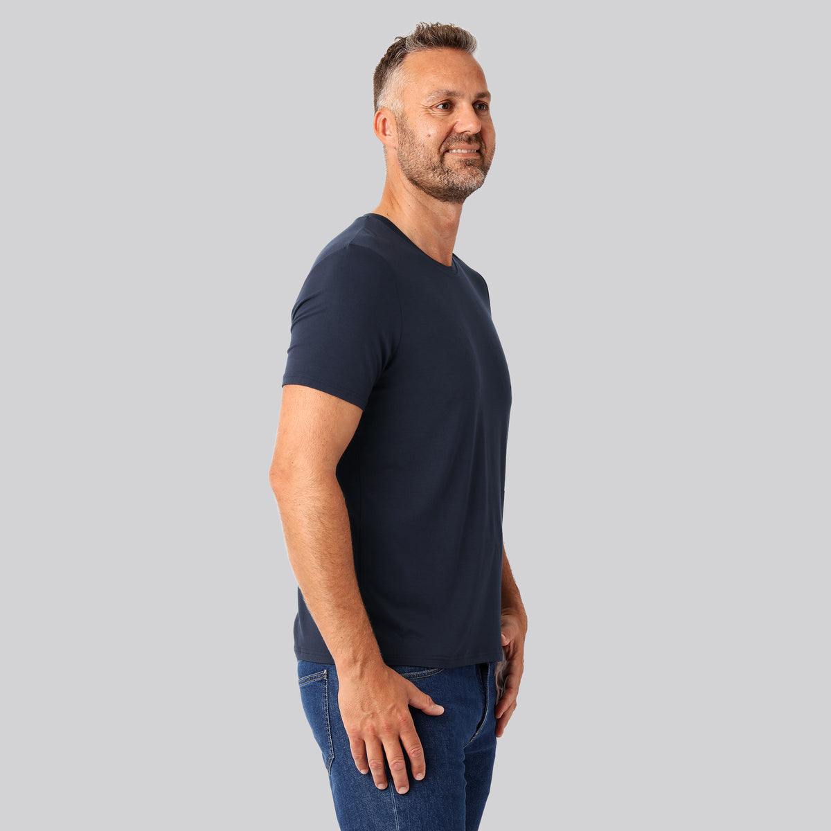 Bambuni bambus t-shirt o-hals navy mænd