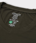 Bambuni bambus t-shirt v-hals mørkegrøn mænd carelabel