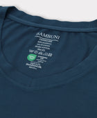 Bambuni bambus t-shirt v-hals petroleumsblå mænd carelabel