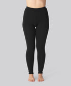 Bambus leggings m. skjult elastik i sort til damer