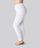 Bambus leggings m. skjult elastik i hvid til damer