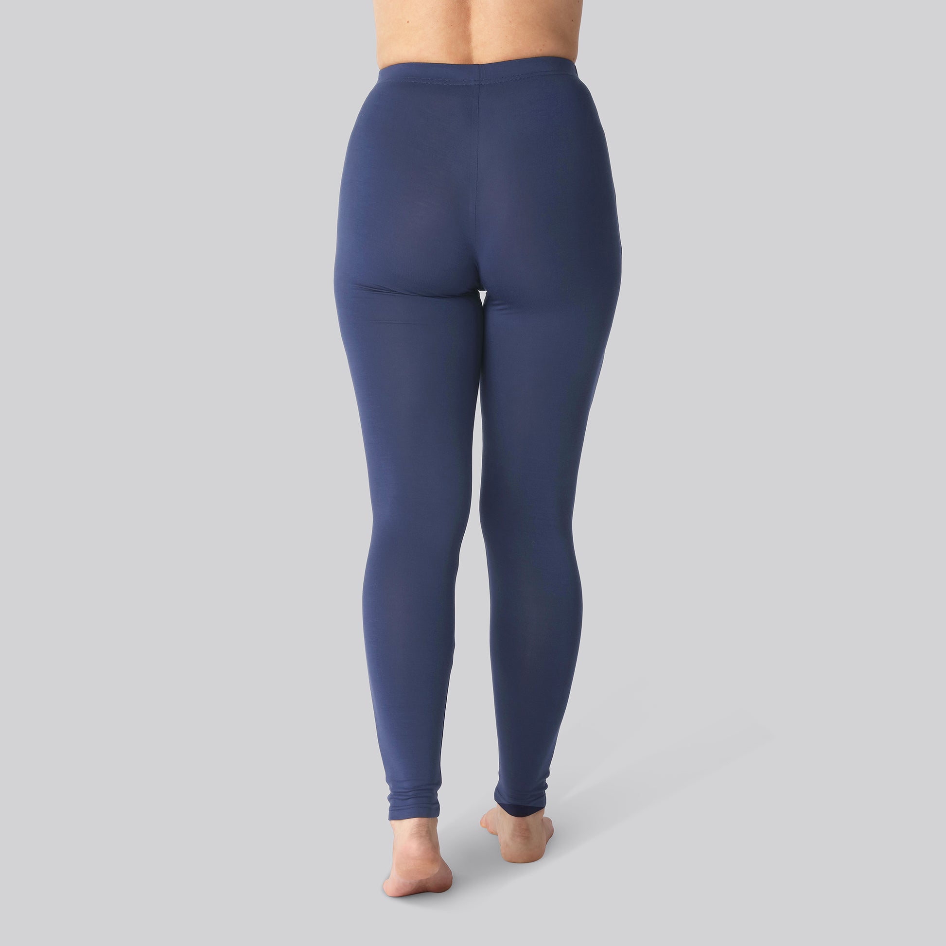 Bambus leggings m. skjult elastik i navy til damer