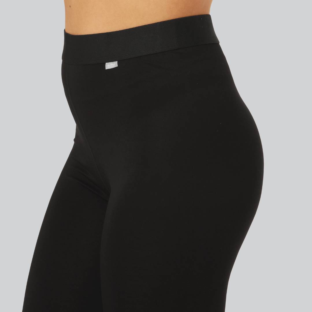 Bambus 3/4 leggings i sort til kvinder