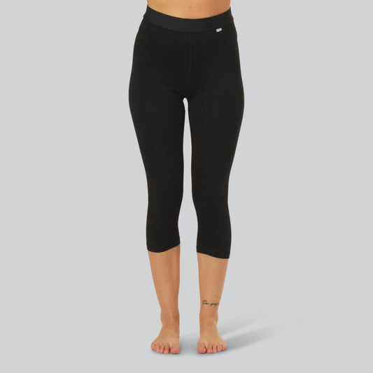 Bambus 3/4 leggings i sort til kvinder
