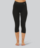 Bambus 3/4 leggings i sort til kvinder