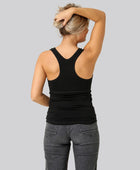 Bambus V-hals top i sort