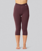 Bambus 3/4 leggings bordeaux  m. bordeaux elastik damer