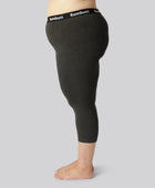 Bambus 3/4 leggings i koksgrå til kvinder