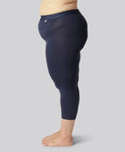Bambus 3/4 leggings i navy m. navy elastik til kvinder
