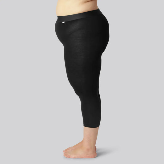 Bambus 3/4 leggings i sort til kvinder