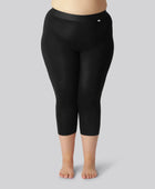Bambus 3/4 leggings i sort til kvinder