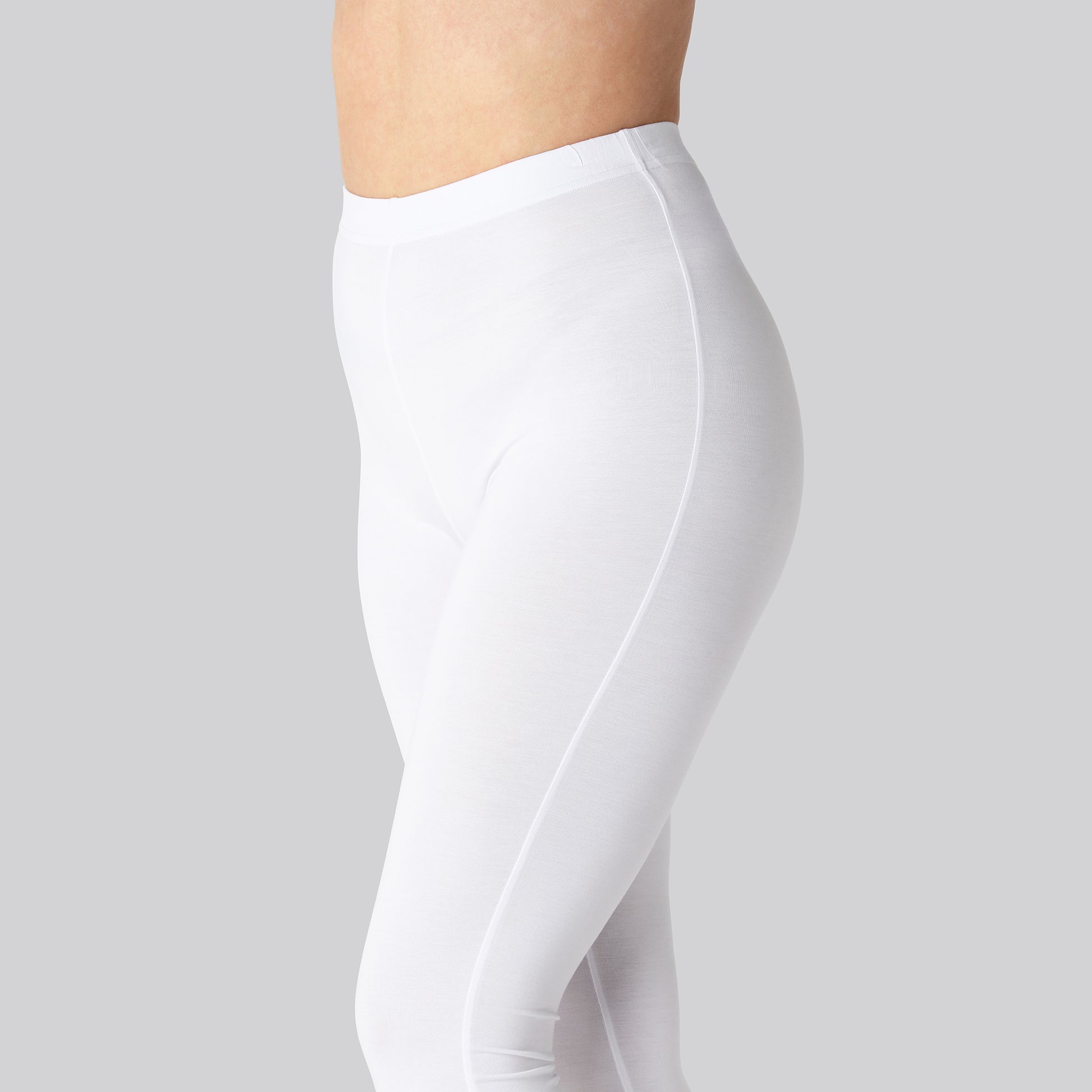 Bambus 3/4 leggings m. skjult elastik i hvid til damer