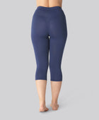 Bambus 3/4 leggings m. skjult elastik i navy til damer
