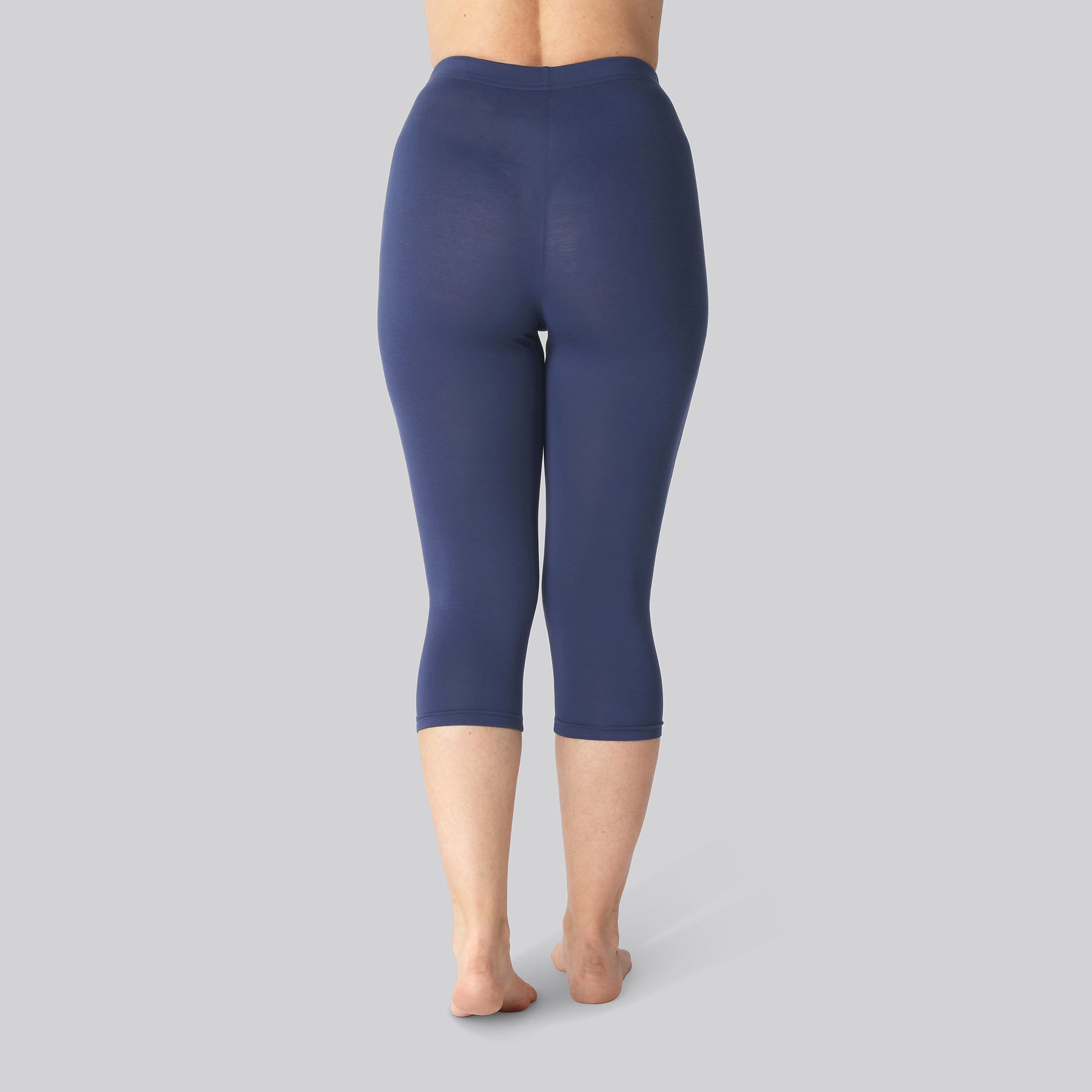 Bambus 3/4 leggings m. skjult elastik i navy til damer