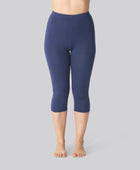 Bambus 3/4 leggings m. skjult elastik i navy til damer