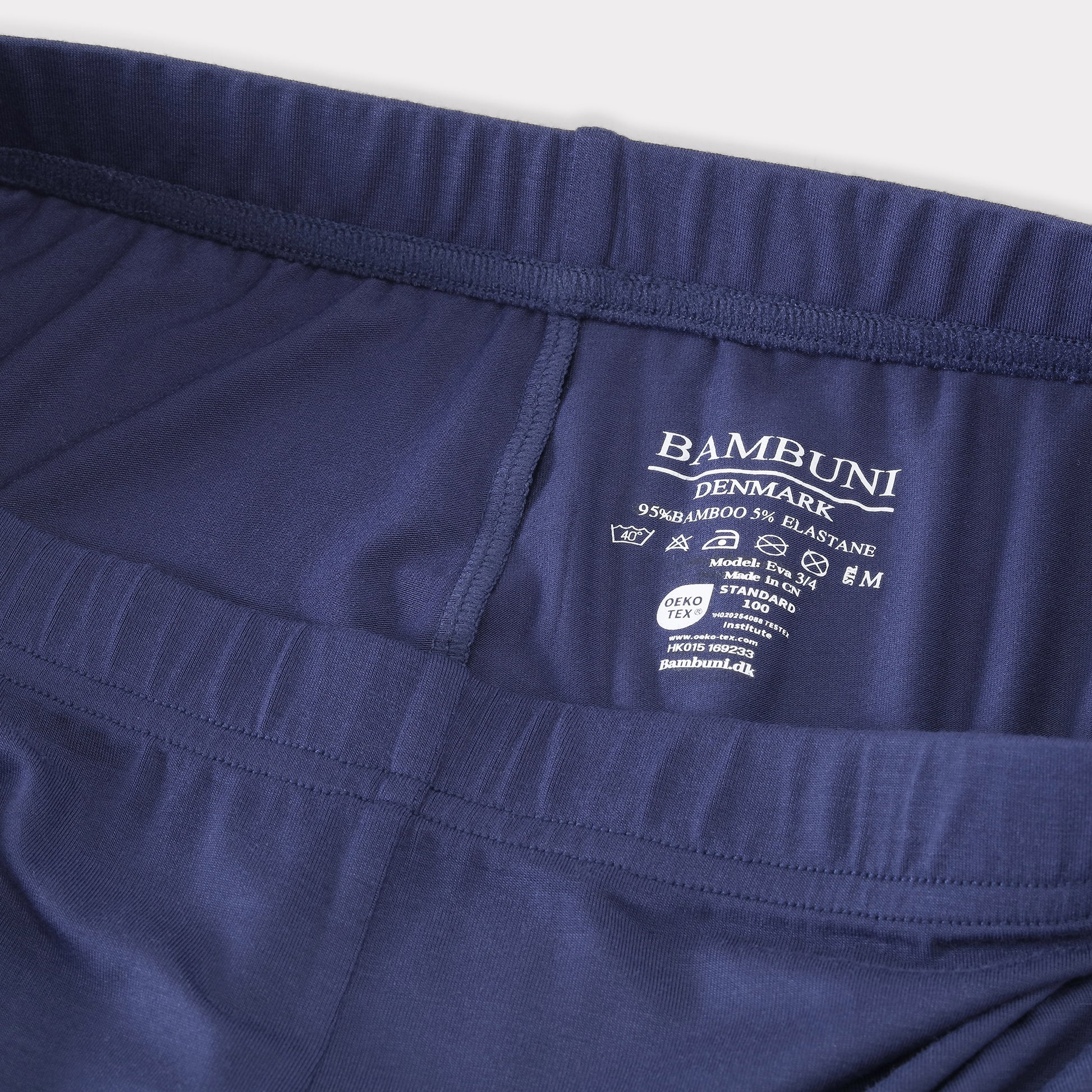 Bambus 3/4 leggings m. skjult elastik i navy til damer