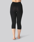 Bambus 3/4 leggings m. skjult elastik i sort til damer