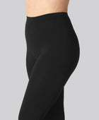 Bambus 3/4 leggings m. skjult elastik i sort til damer