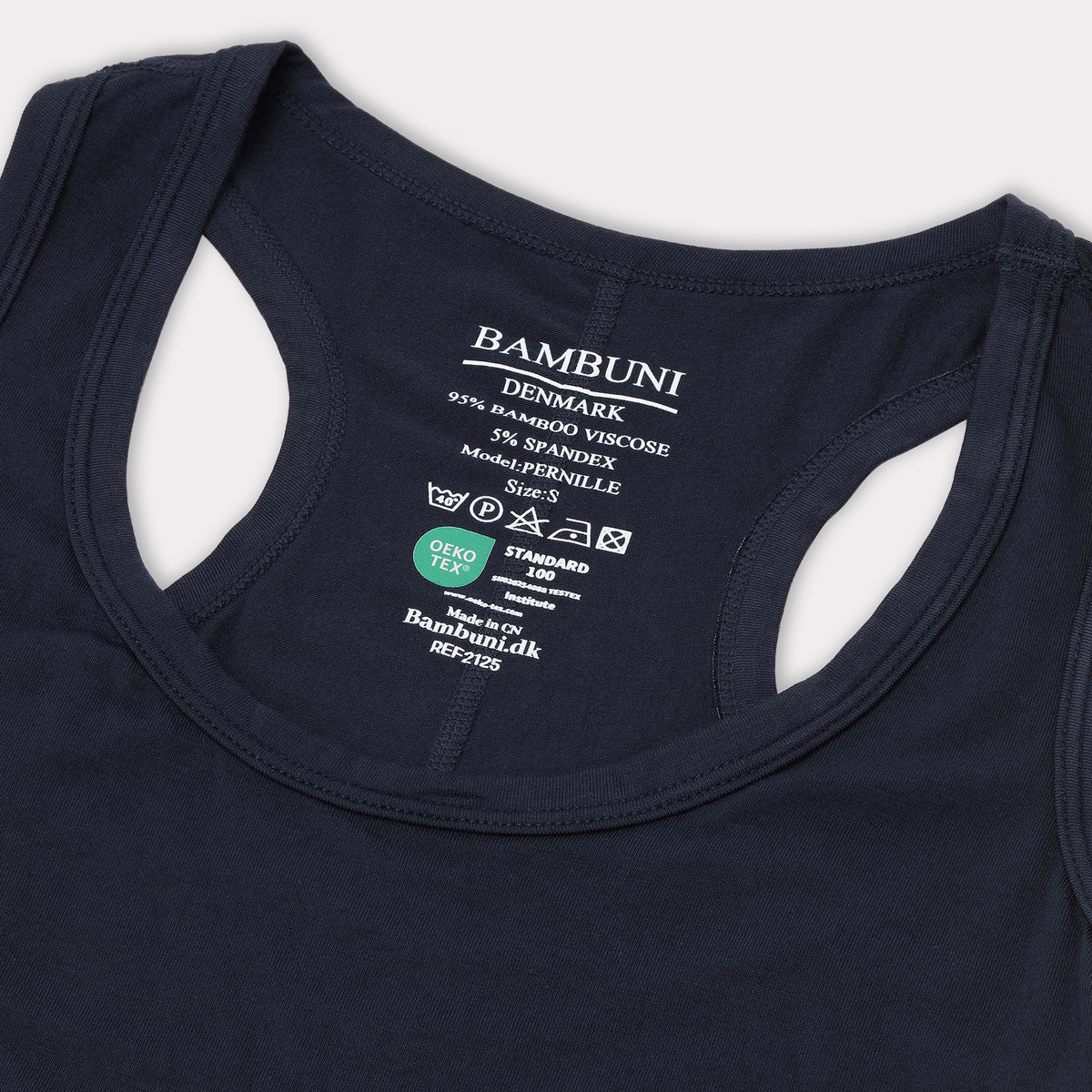 Bambus bh top i navy til damer
